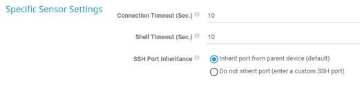 Specific Sensor Settings